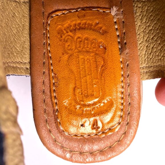 Womens Multicolor Woven Leather Ankle Strap Wedge Sandals Sz 4 Boho Indie Mexico - Picture 5 of 9